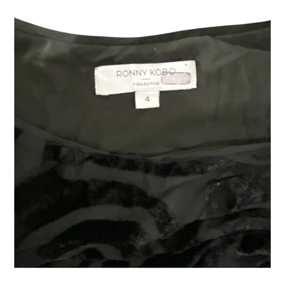 Ronny Kobo Collective Burnout Slip Dress Midi In Black Size 4 - Picture 10 of 12